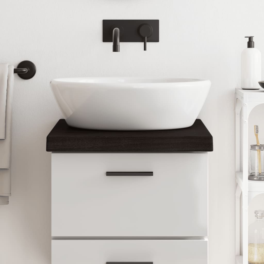 foto del prodotto piano bagno marrone scuro 40x30x 2 6 cm legno massello trattatocod mxl 102816