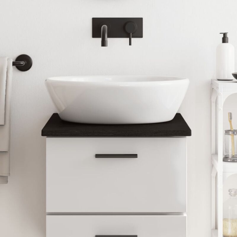 foto del prodotto piano bagno marrone scuro 40x50x2 cm legno massello trattato vidaxl