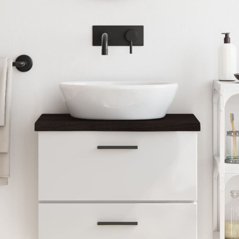 foto del prodotto piano bagno marrone scuro 60x30x 2 4 cm legno massello trattato vidaxl
