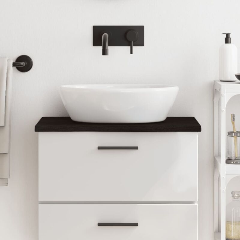 foto del prodotto piano bagno marrone scuro 60x40x2 cm legno massello trattato vidaxl