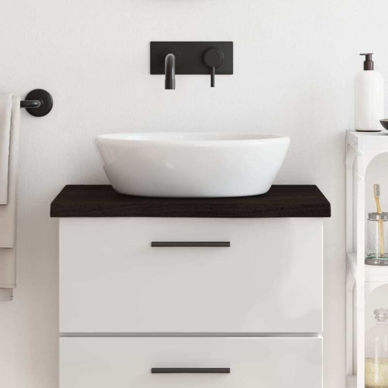 foto del prodotto piano bagno marrone scuro 60x60x 2 4 cm legno massello trattato vidaxl