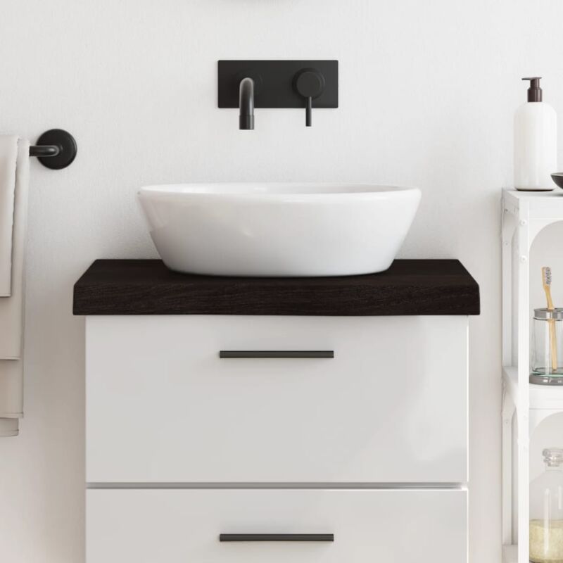 foto del prodotto piano bagno marrone scuro 60x60x 2 6 cm legno massello trattato vidaxl