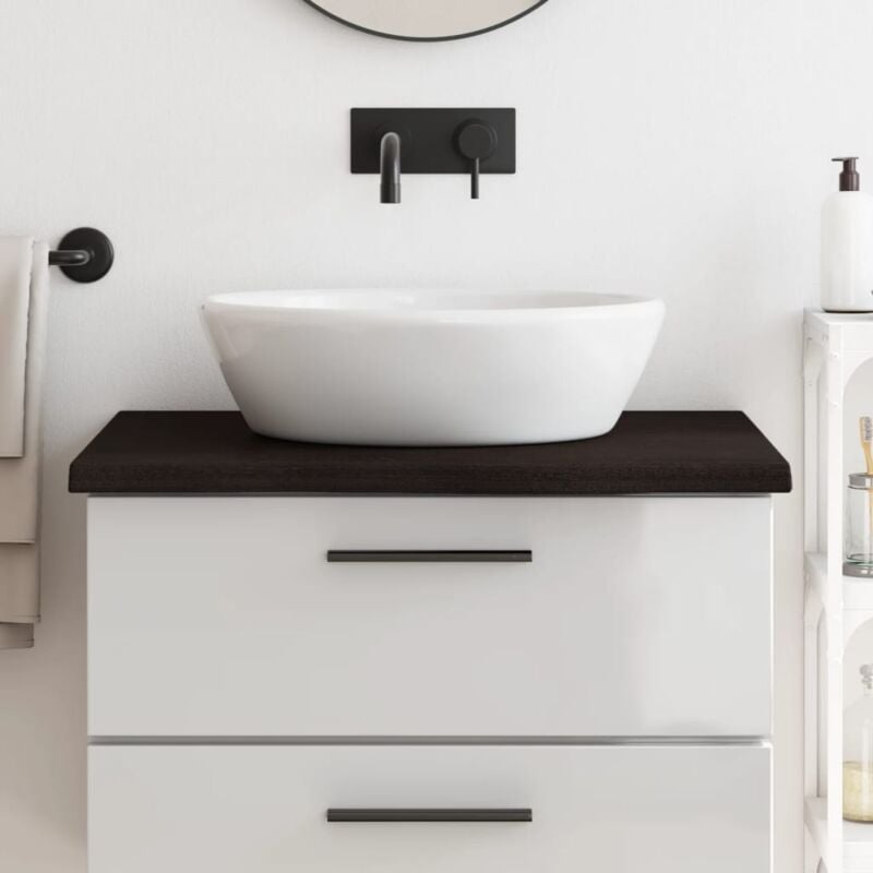 foto del prodotto piano bagno marrone scuro 80x50x 2 4 cm legno massello trattato vidaxl
