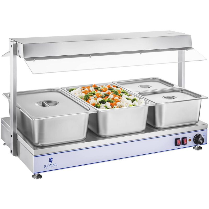 foto del prodotto piano caldo 1550 w acciaio bagnomaria lampade alogene scaldavivande elettrico