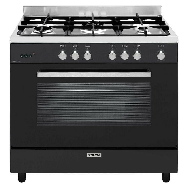 foto del prodotto piano cottura a gas 109l 5 fuochi nero ge960cmbk2 glem