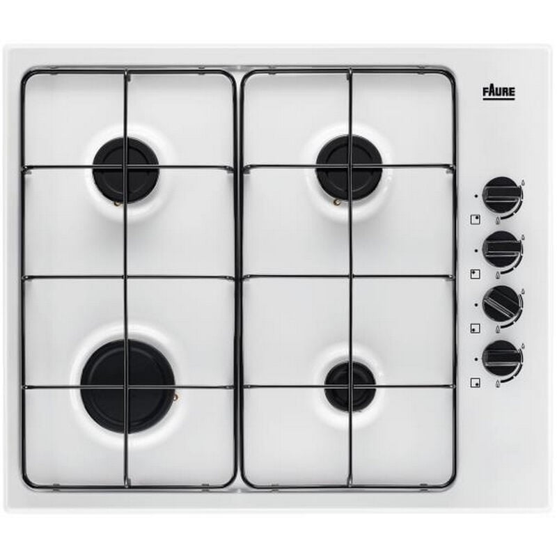 foto del prodotto piano cottura a gas 59cm 4 fuochi 78300w bianco fgh62414wa faure