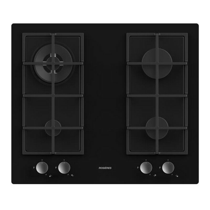 foto del prodotto piano cottura a gas 60cm 4 fuochi nero rvg6br4sb rosieres