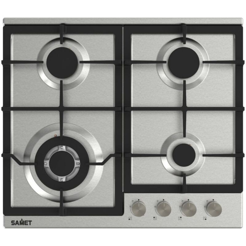 foto del prodotto piano cottura a gas in acciaio inox 4 fuochi 60 cm sansone 60