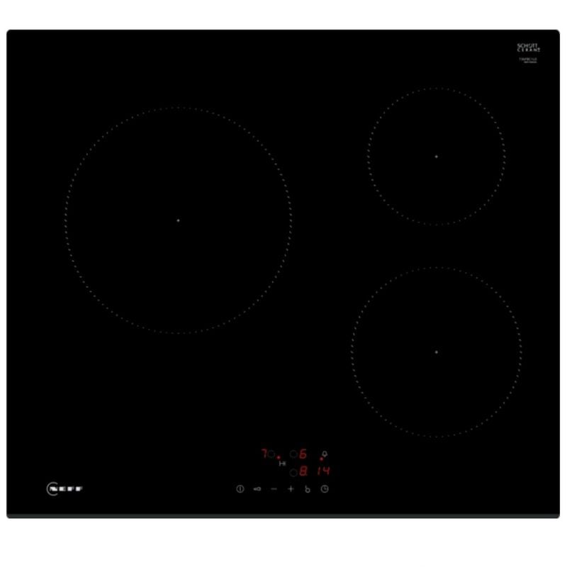 foto del prodotto piano cottura a induzione 60 cm 3 fuochi 4600 w nero t36fbc1l0 neff
