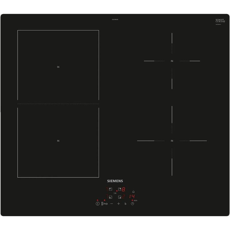 foto del prodotto piano cottura a induzione 60 cm 4 fuochi 6900 w nero - ed61rbsb6e - siemens