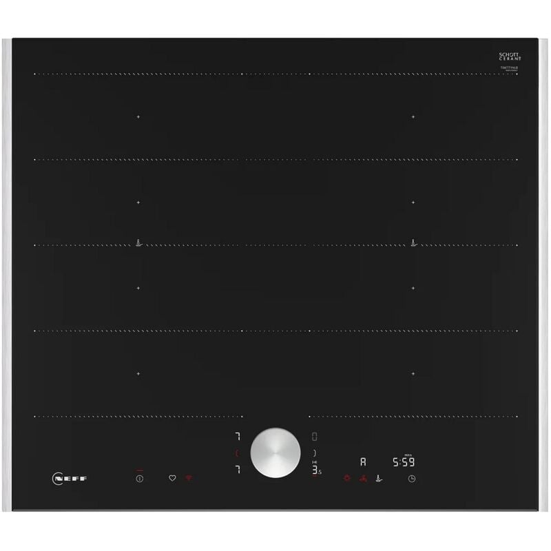 foto del prodotto piano cottura a induzione 60 cm 4 fuochi 7400 w acciaio inox nero t66tty4l0 neff