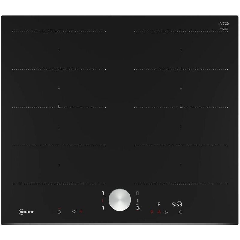 foto del prodotto piano cottura a induzione 60 cm 4 fuochi 7400 w nero t66ftx4l0 neff