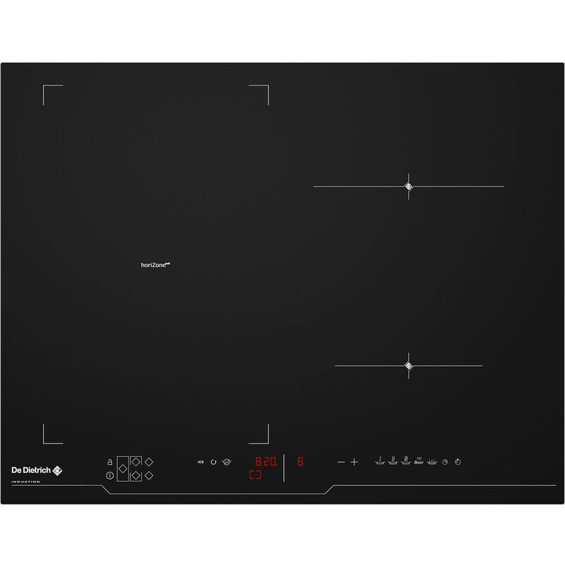 foto del prodotto piano cottura a induzione 65cm 4 fuochi 7400w nero dti1043b de dietrich