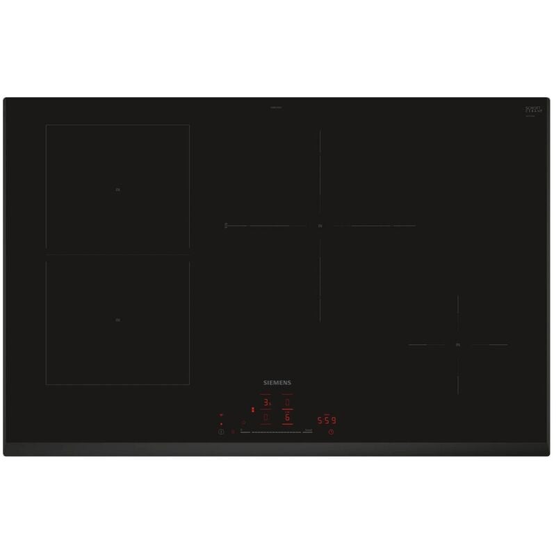foto del prodotto piano cottura a induzione 80 cm 4 fuochi 7400 w nero ed851hsb1e siemens
