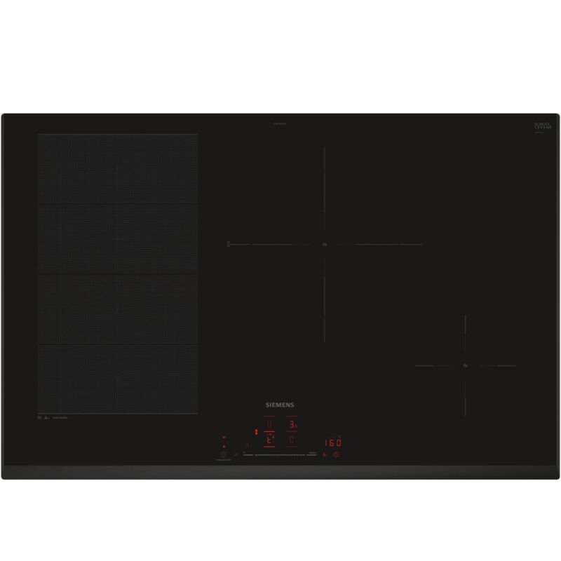 foto del prodotto piano cottura a induzione 80 cm 4 fuochi 7400 w nero ex851hec1f siemens