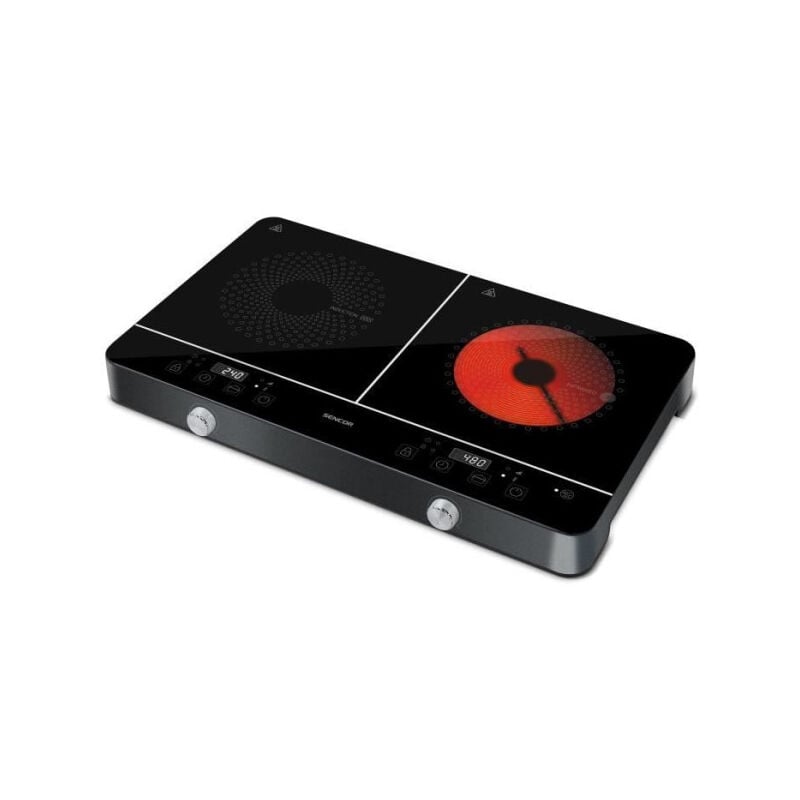 foto del prodotto piano cottura a induzione et radiante sencor scp 4001bk 3400 w 2 foyers noir