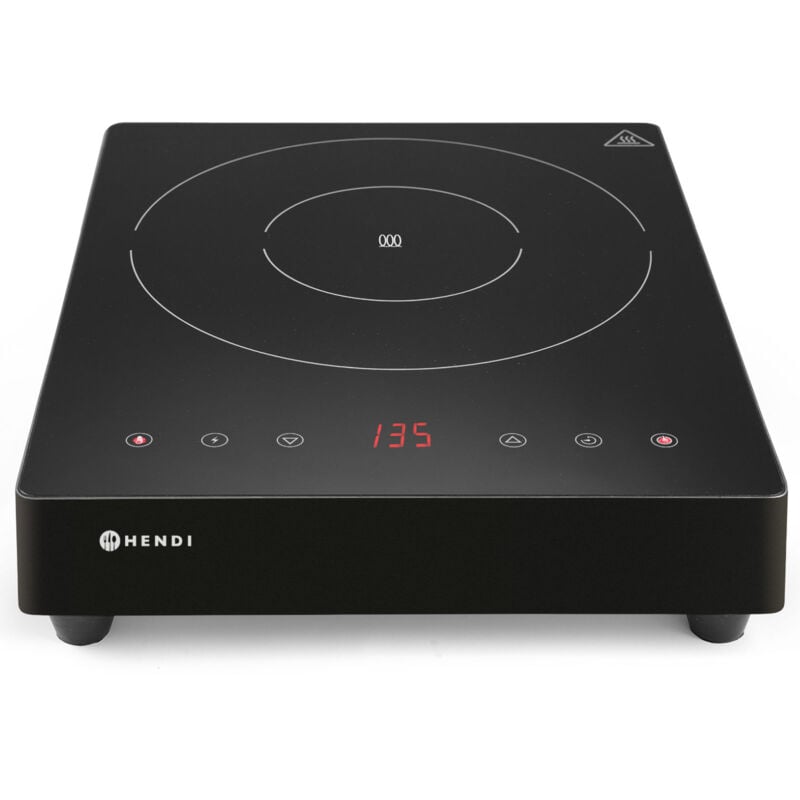 foto del prodotto piano cottura a induzione portatile con pannello touch, 1 zona riscaldante black line, dia. 28 cm 3500 w hendi 239421