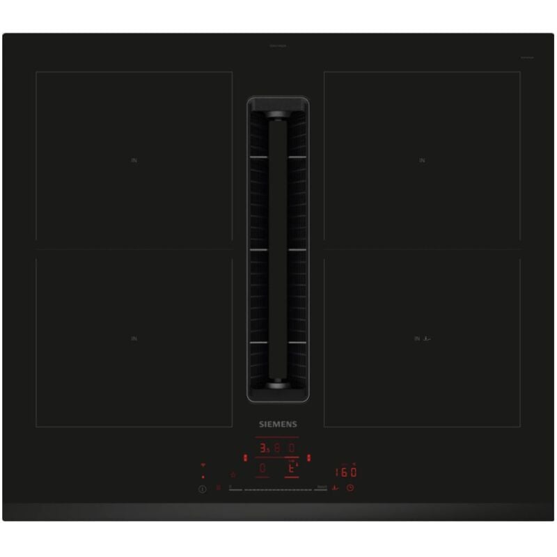 foto del prodotto piano cottura a induzione sottovuoto 59 cm 4 fuochi 7400 w nero ed631hq26e siemens