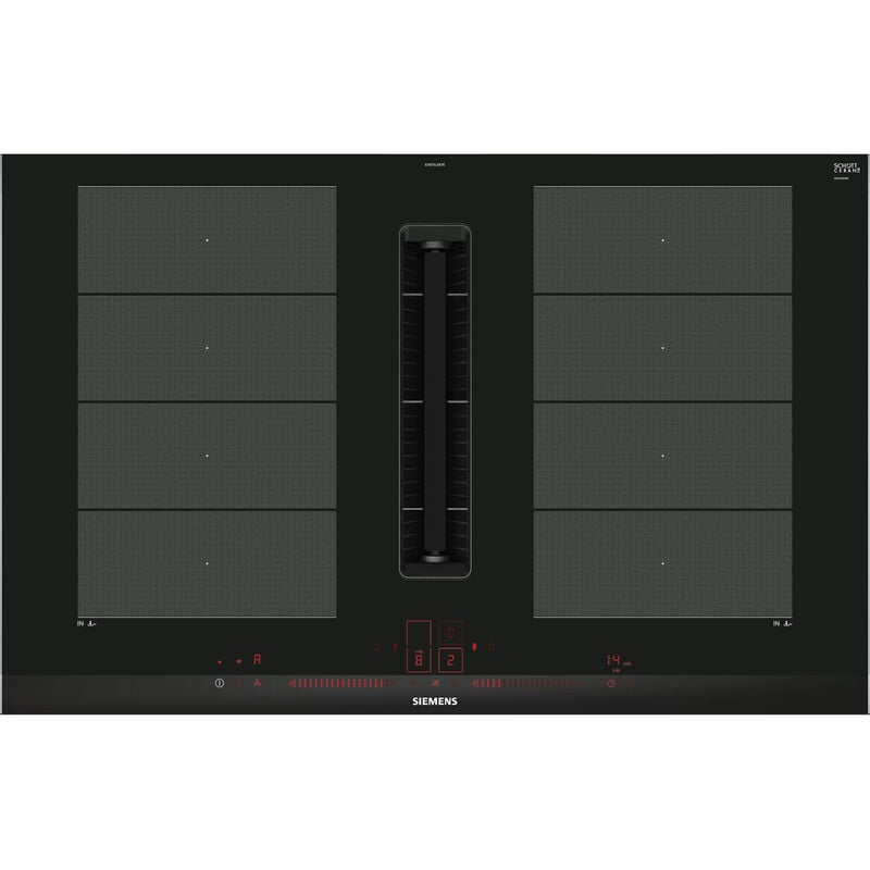 foto del prodotto piano cottura a induzione sottovuoto 80 cm 4 fuochi 7400 w nero ex875lx67e siemens