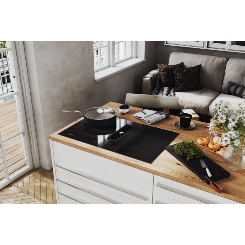 foto del prodotto piano cottura aspirante backdraft downdraft cappa aspirante a induzione 83 cm calima respecta