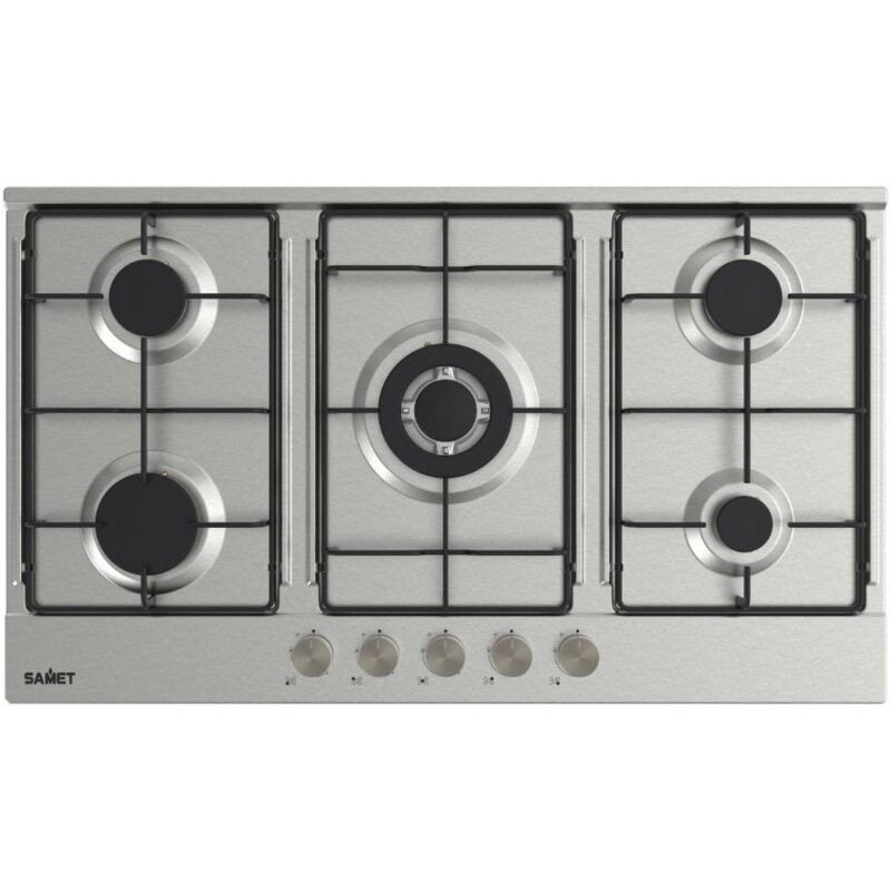 foto del prodotto piano cottura gas in acciaio inox con 5 fuochi 90 cm apollo 2.0