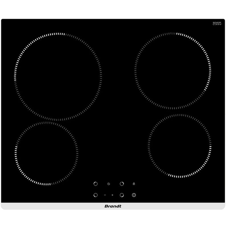 foto del prodotto piano cottura in vetroceramica 60 cm 4 fuochi 6300 w nero bpv1641b brandt