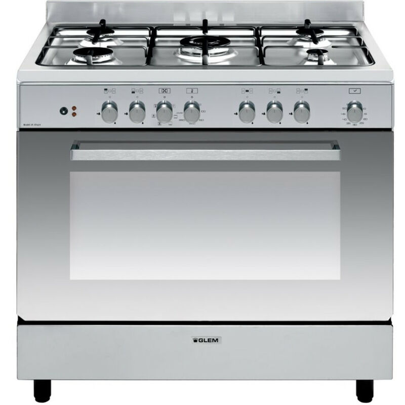 foto del prodotto piano cottura misto 104l 5 fuochi in acciaio inox ge960cbix2 glem