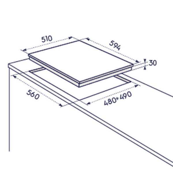 foto del prodotto piano gas rgg6243lon 4f 60cm sabbia