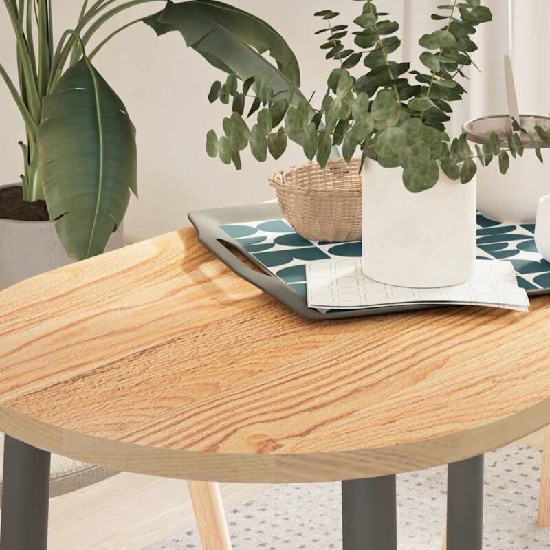 foto del prodotto piano per tavolo 100x50x2 cm in rovere massello ovale vidaxl