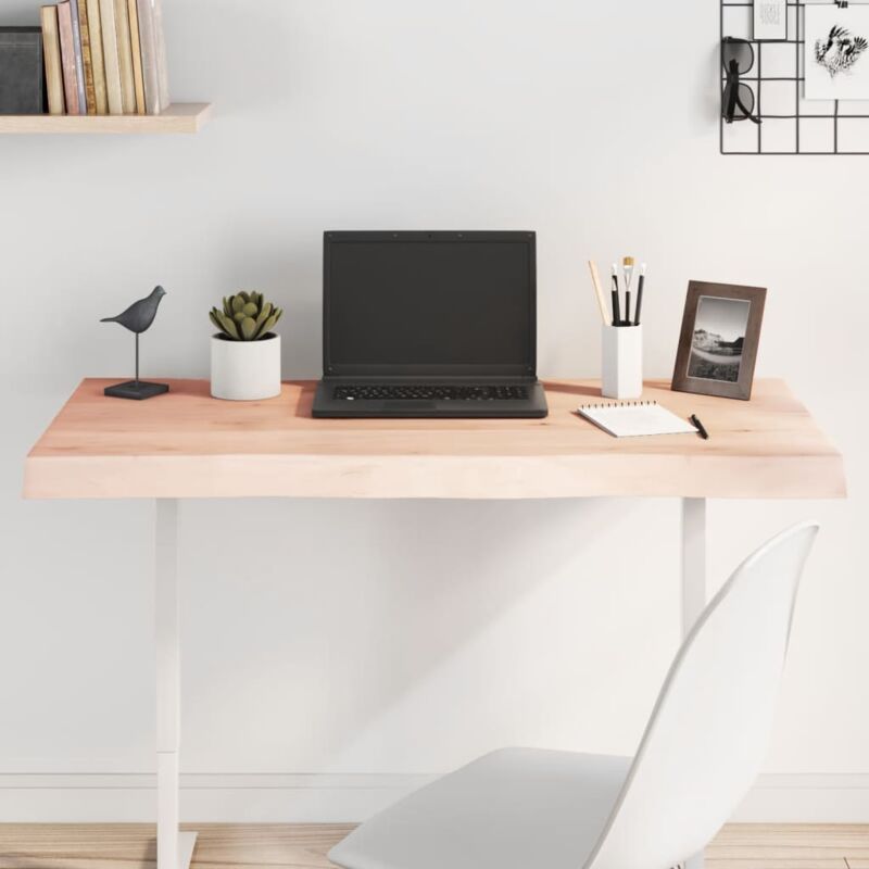 foto del prodotto piano per tavolo 100x60x2 cm in rovere non trattato bordi vivi vidaxl