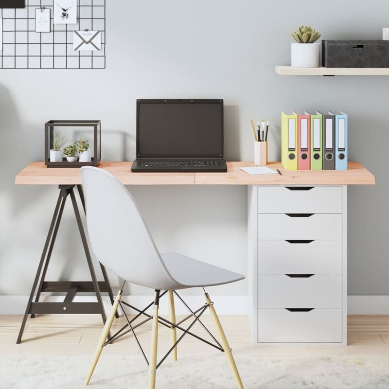 foto del prodotto piano per tavolo 140x50x 2 4 cm in rovere massello non trattato vidaxl