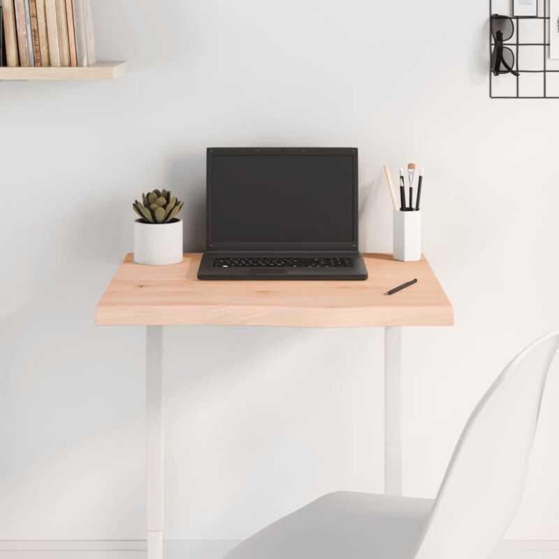 foto del prodotto piano per tavolo 60x40x 2 4 cm in rovere massello non trattato vidaxl