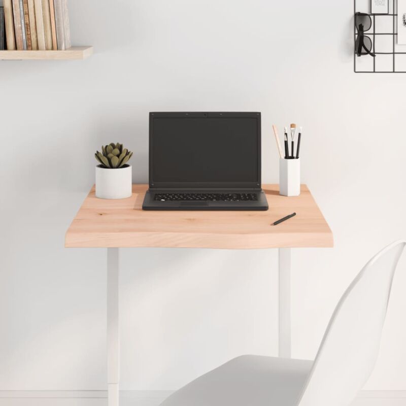 foto del prodotto piano per tavolo 60x60x 2 4 cm in rovere massello non trattato vidaxl
