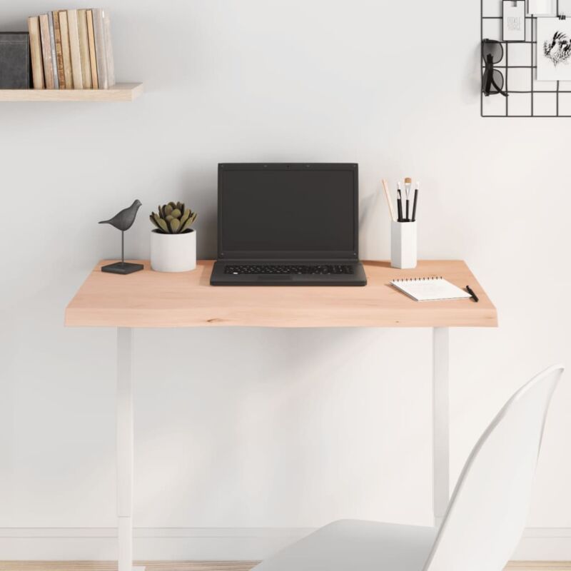 foto del prodotto piano per tavolo 80x50x 2 4 cm in rovere massello non trattato vidaxl