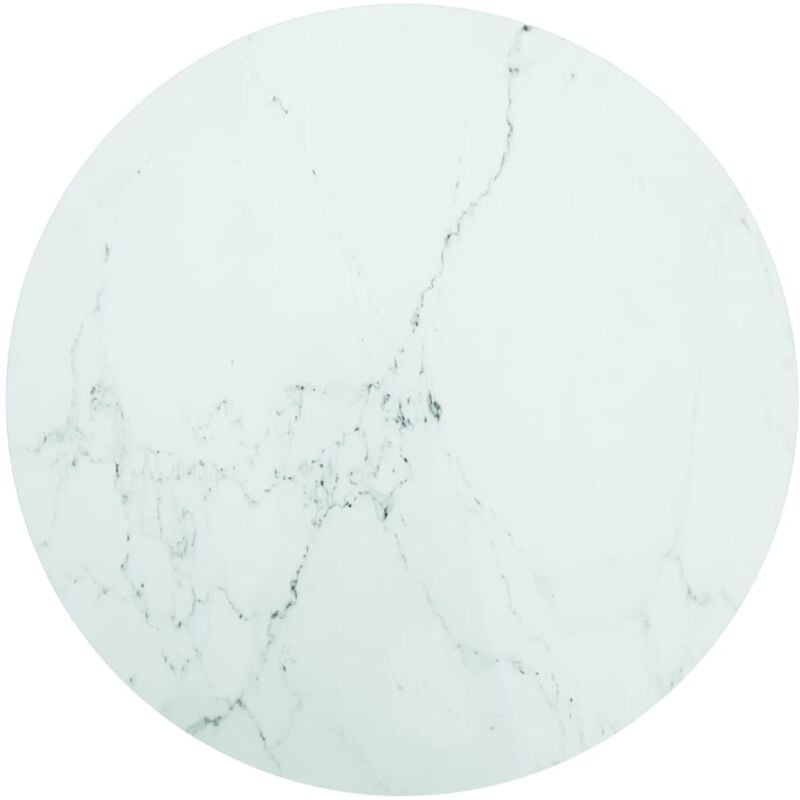 foto del prodotto piano per tavolo bianco 80x1 cm vetro temperato design marmo vidaxl