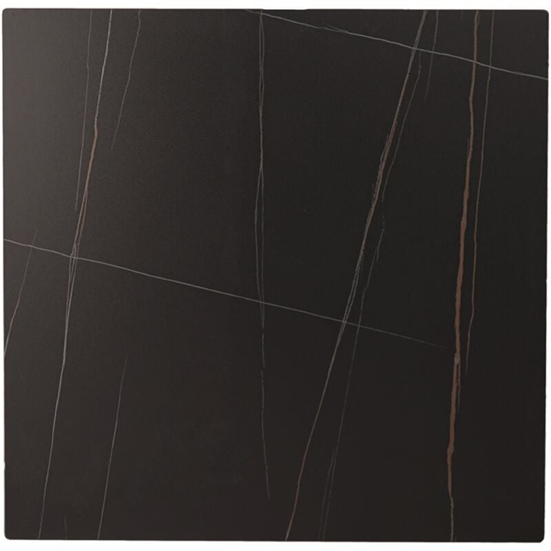 foto del prodotto piano per tavolo quadrato in pietra effetto marmo nero 80x80 cm