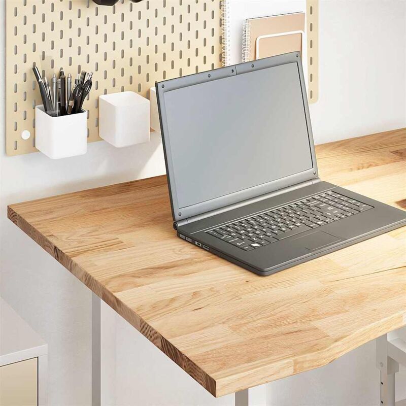 foto del prodotto piano scrivania 100x80x2,5 cm rovere massello non trattato vidaxl