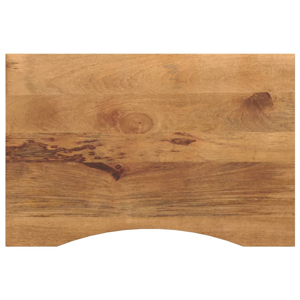 foto del prodotto piano scrivania con curva 100x50x2,5cm massello grezzo di mango