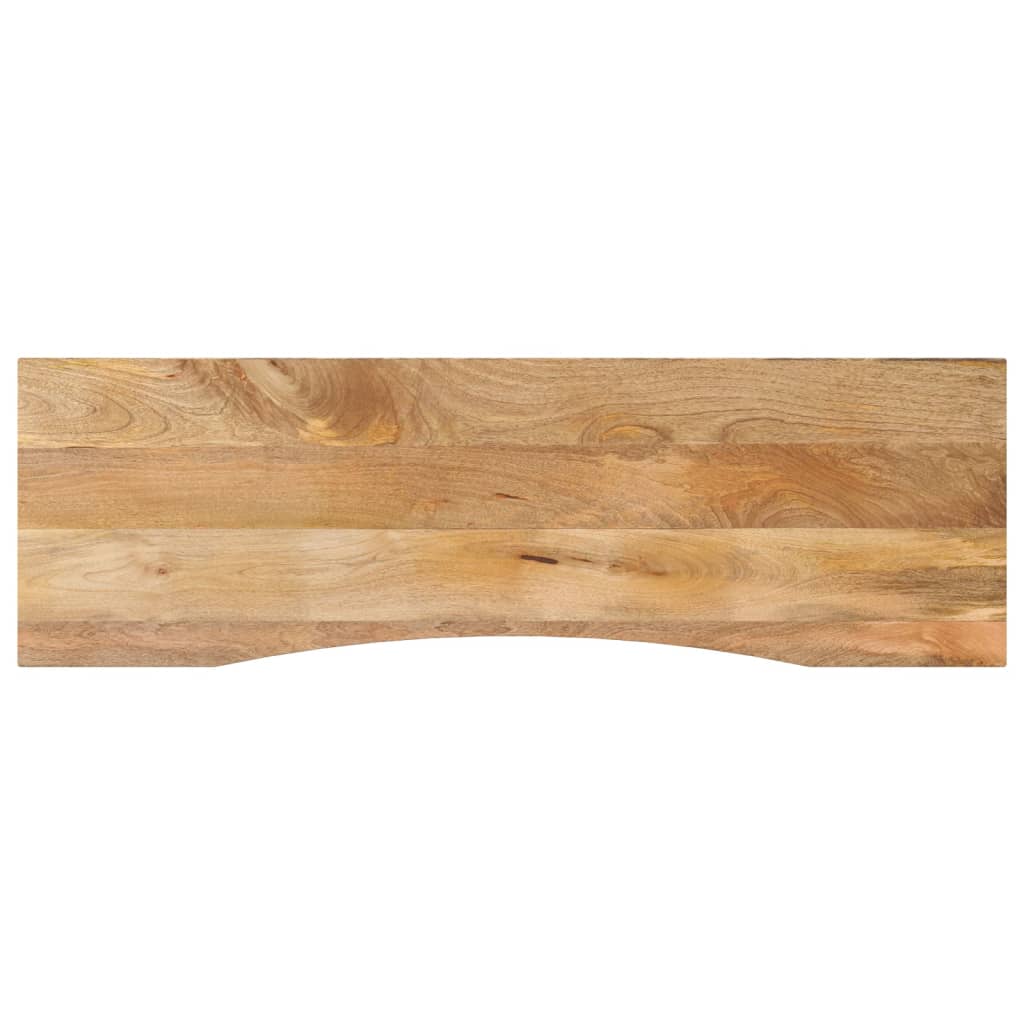 foto del prodotto piano scrivania con curva 160x50x2,5cm massello grezzo di mango