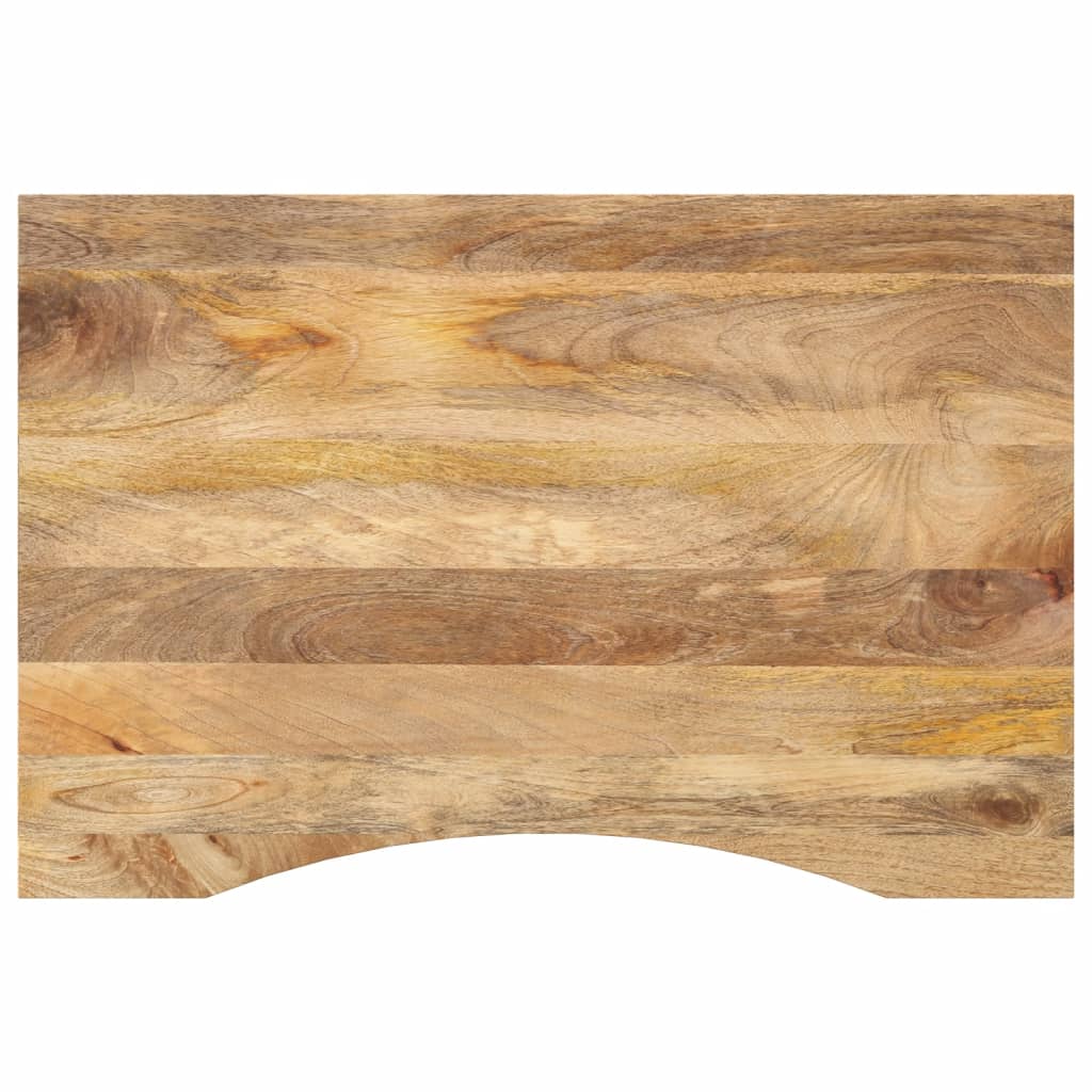 foto del prodotto piano scrivania con curva 80x50x2,5 cm massello grezzo di mango