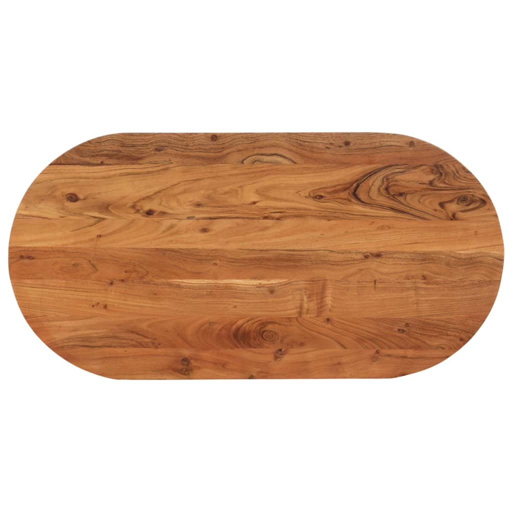 foto del prodotto piano tavolo 100x50x2,5 cm ovale in legno massello di acacia