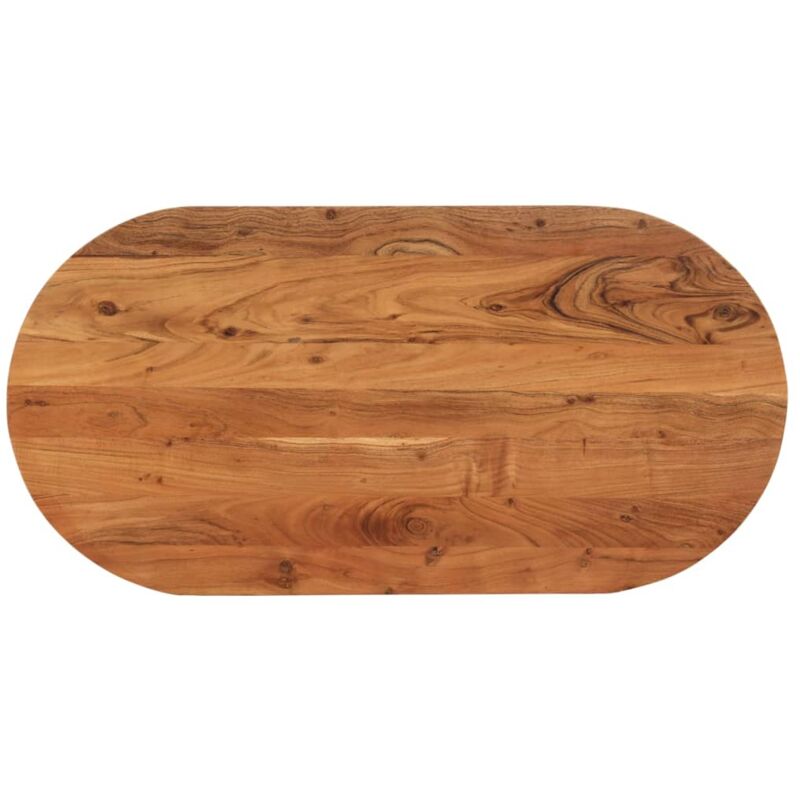 foto del prodotto piano tavolo 100x50x2,5 cm ovale in legno massello di acacia vidaxl