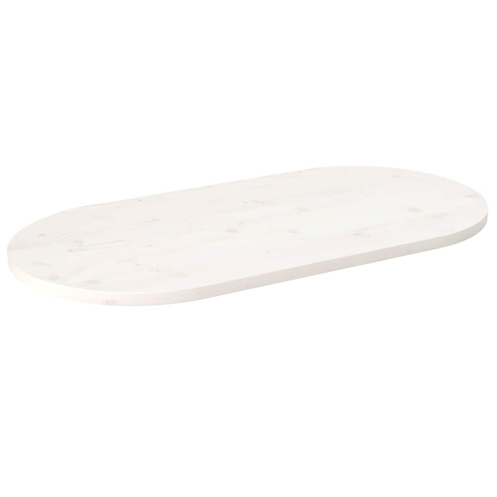 foto del prodotto piano tavolo bianco 110x55x2,5 cm legno massello di pino ovalecod mxl 96141