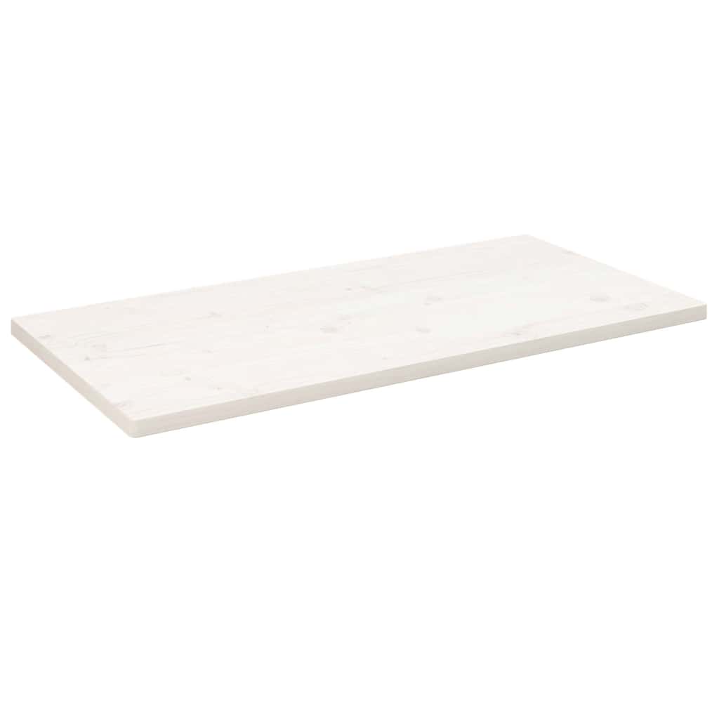 foto del prodotto piano tavolo bianco 110x55x2,5 legno massello pino rettangolare