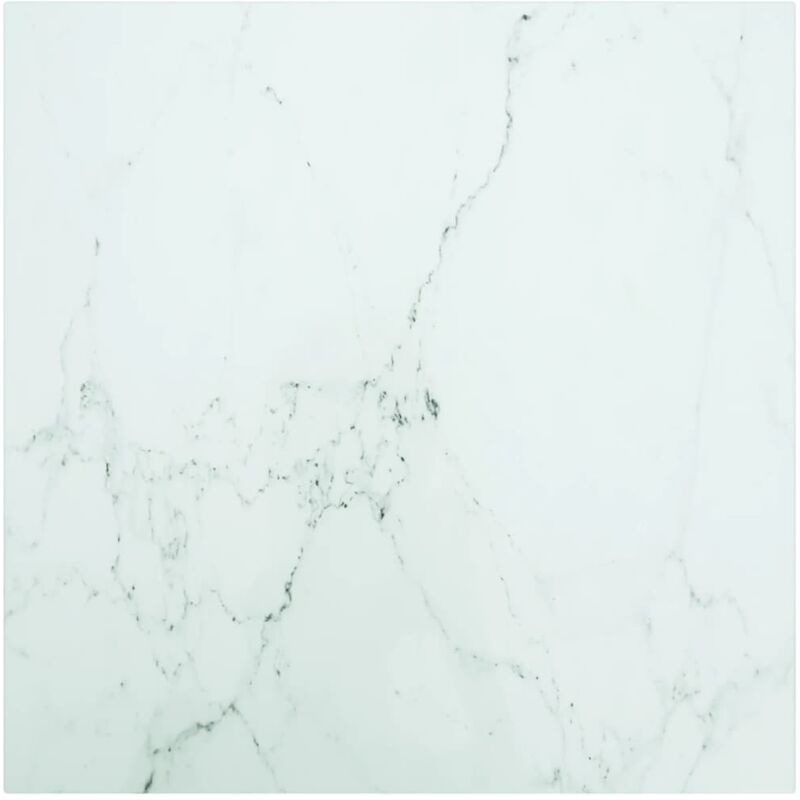 foto del prodotto piano tavolo bianco 50x50 cm 6 mm vetro temperato design marmo vidaxl