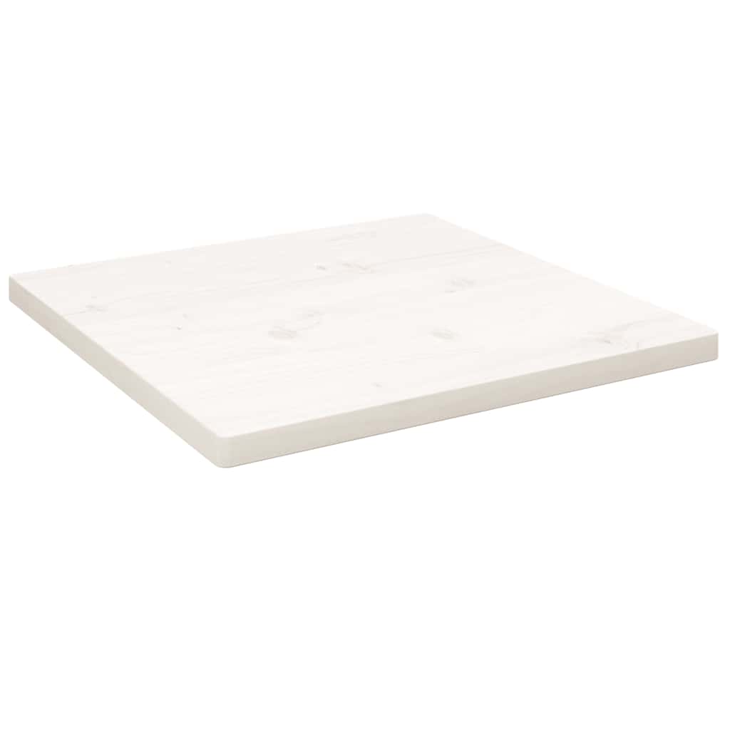 foto del prodotto piano tavolo bianco 60x60x2,5cm legno massello di pino quadrato