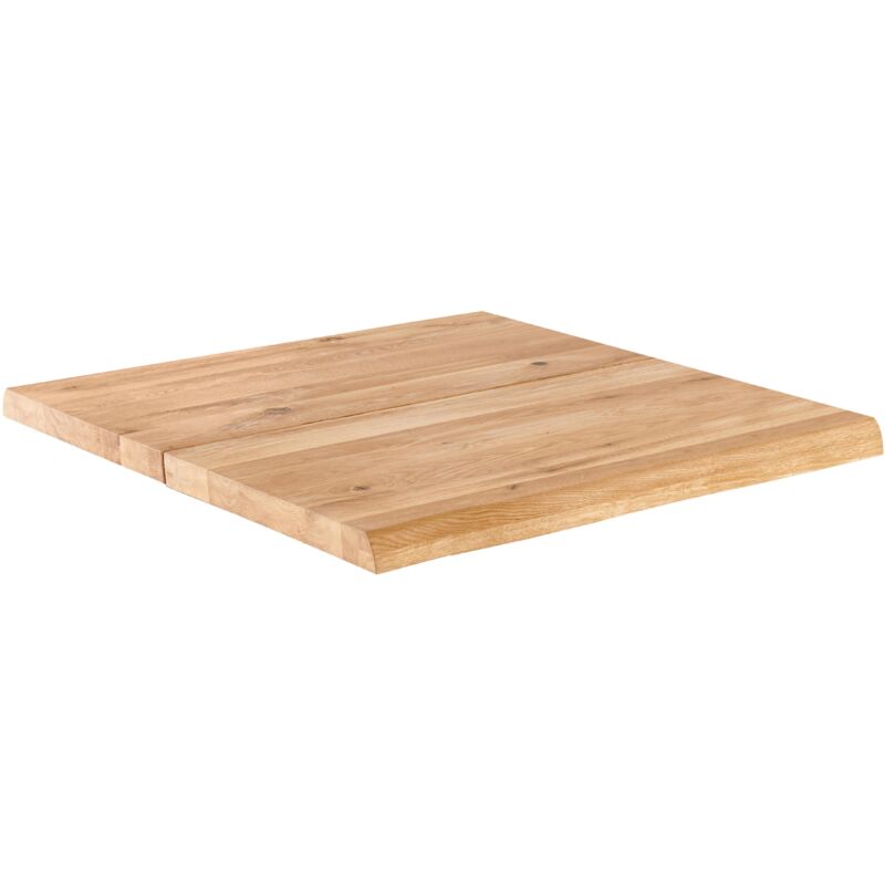 foto del prodotto piano tavolo con bordi irregolari (60 x 60 cm) in rovere - 60 x 60 x 2 cm