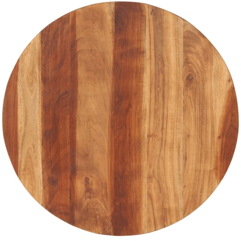 foto del prodotto piano tavolo in legno massello di acacia rotondo 15 16 mm 70 cm vidaxl