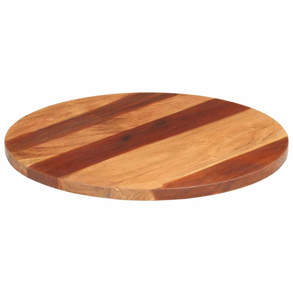 foto del prodotto piano tavolo in legno massello di acacia rotondo 25 27 mm 60 cm