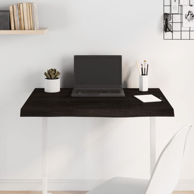 foto del prodotto piano tavolo marrone 80x60x 2 6 cm rovere massello trattato vidaxl